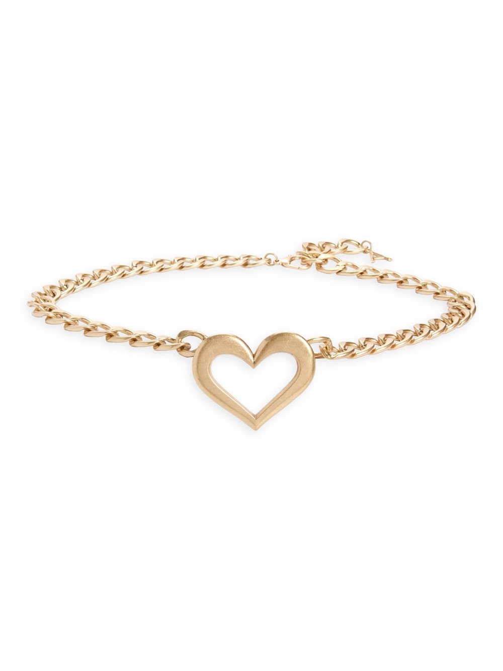 AREA NYC Large Gold Heart Chain Belt